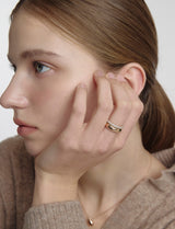 25FW★ Champagne Full Moon Silver (P) Glossy Slim Ring M
