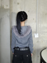 Sleek Fur Hood Zip-Up