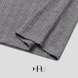 [HFORUS MADE]Forus ニットプリーツUネックロングスリーブス イン メランジ