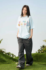 ヤーンフラワーグラフィックTシャツ