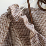Maria Check Frill Blouse