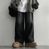 [Planning product!] Rattol washed wide denim pants (2 colors)