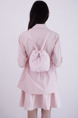 Gingham check string mini backpack (PINK)