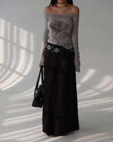 rose lace off-shoulder T-shirt