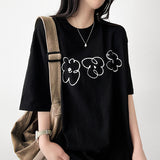 フラワー フラワー スケッチ 半袖Tシャツ