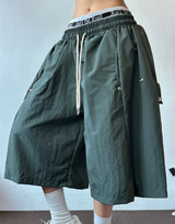 HIGH QUALITY💜SNAP NYLON BERMUDA PANTS 💚🤍🤎🖤6COLOR