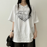 Face Heart Boxy Fit Short Sleeve T-shirt