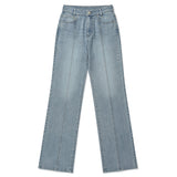 KIRSH PLAIN SEMI FLARE DENIM PANTS [LIGHT BLUE]