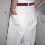 Ribbon back pocket wide balloon pants