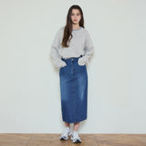 Washed Denim Long Skirt_2Color(W25_SK01)