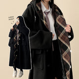 Melty King Bakshi woolen pocket long hooded coat