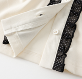 Sienne Dot Ribbon Lace Cardigan