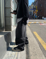 No.0674 C parachute denim wide PT