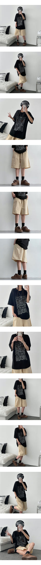 Lajure lettering short-sleeved shirt