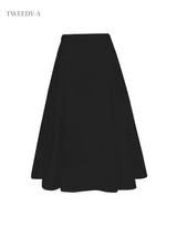 May pintuck flare long skirt