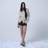 LOW-RISE SHORT PANTS (CHARCOAL)