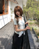 Lilin U-neck Basic Round Short Sleeve