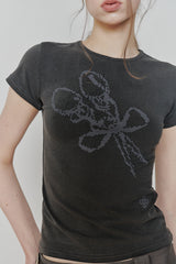 フラジャイルグラフィックTEE charcoal