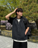 Rio Denim Anorak Vest(Light Blue)