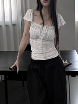 shirring flare top (2color)