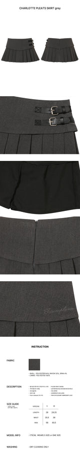 CHARLOTTE PLEATS SKIRT grey