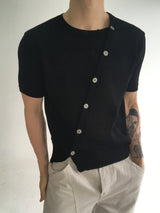 diagonal slick cardigan(4colors)