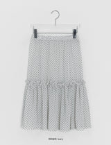 Pmari Layered Dot Banding Midi Skirt