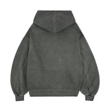 VINTAGE PIGMENT DYING HOODED ZIP UP GRAY
