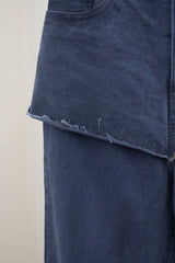 Washed Denim Skirt Pants (Navy/2size)
