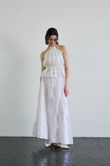 PEARL HALTERNECK TOP / WHITE