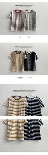 Boton color combination Short-sleeved shirt (4 colors)