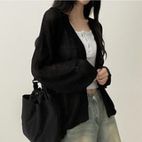 Amit Bolero Loose Fit Puff Knit Cardigan 