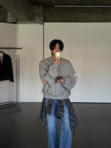3タップダメージカッティングスウェットシャツ (3color)