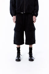 VINTAGE OVER SWEAT SHORTS (BLACK)