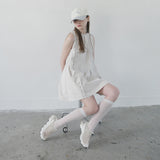 Cream Ruffle Mini Dress