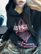 ラビンインファイア フーディーTシャツ🖤🩷2カラー