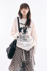 Club rabbit printed knit