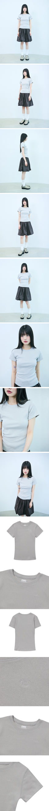 CH EMBROIDERED LOGO WOMAN T-SHIRT(GRAY)