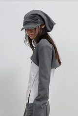 Scarf Veil Wool Cap / Grey