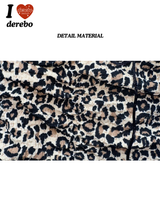 Shirring Leopard Banding Mini Skirt