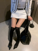 クラシックモデーンベルトミニスカートパンツ (3 colors)