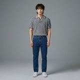 Grey Slit Short Sleeve Knit