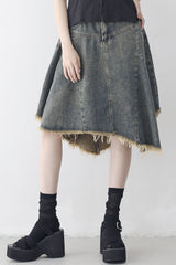 Reneck denim ankle skirt