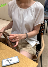 Weekly Wrinkle Shirring Blouse / 2 colors