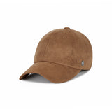 VA Curved Oval Metal Suede Ball Cap  / Brown