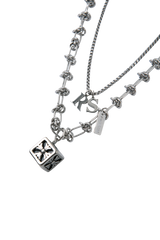 Antique dice layered RS necklace
