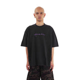 HIERARCHY STUDIOS Unsolved - ブラックフィンガポイントオーバーサイズTシャツ