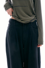 Oberon pintuck balloon denim pants