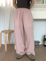 RIBBON PUNCHING WIDE PANTS (3C)