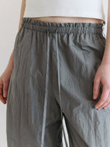 STRING FRILL TRACK PANTS GRAY
